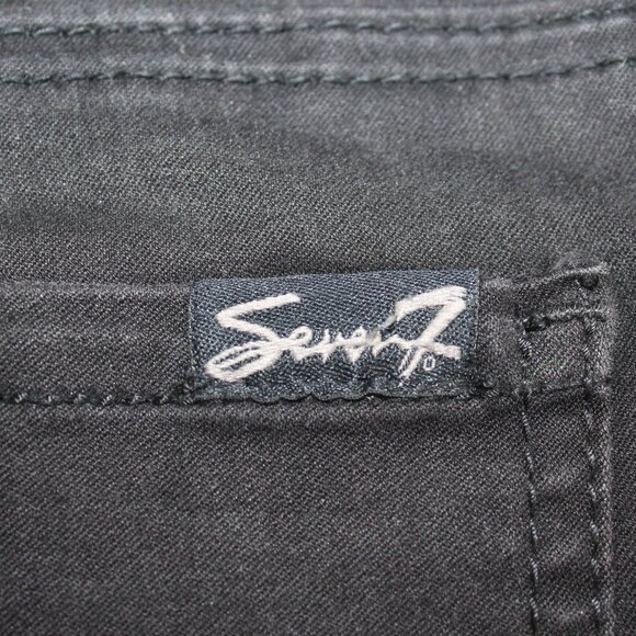 Seven7 Womens Sz 8 Jeans Black Tummyless High-Rise Skinny Leg Stretch Denim - Picture 6 of 13